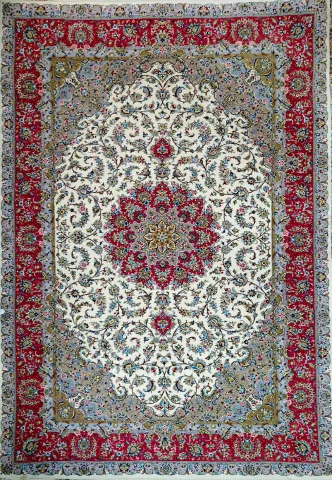 Kashan Persian Handmade Carpet — Crimson Rosette — 200 × 300 cm — PRR-KH-CH1-033