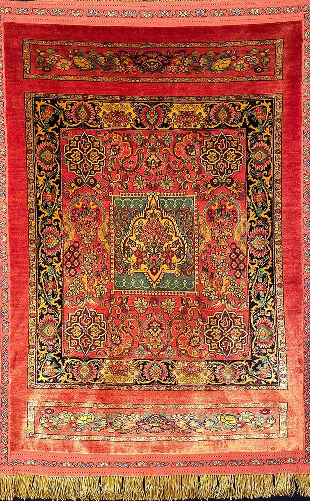 Khorasan Persian Hand-Knotted Silk Carpet, Composite, 1.5 m² — PRR-KHN-006