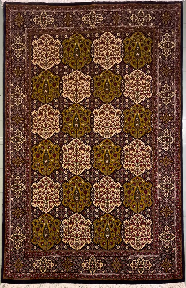 Khorasan Persian Hand-Knotted Wool & Silk Carpet Pair, Pine, 200 × 300 cm — PRR-KHN-070