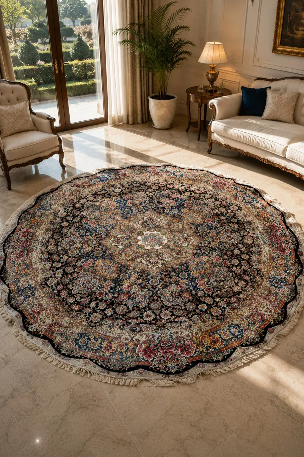 Imperial Garden of Tabriz Round Rug — PRR-RR-005