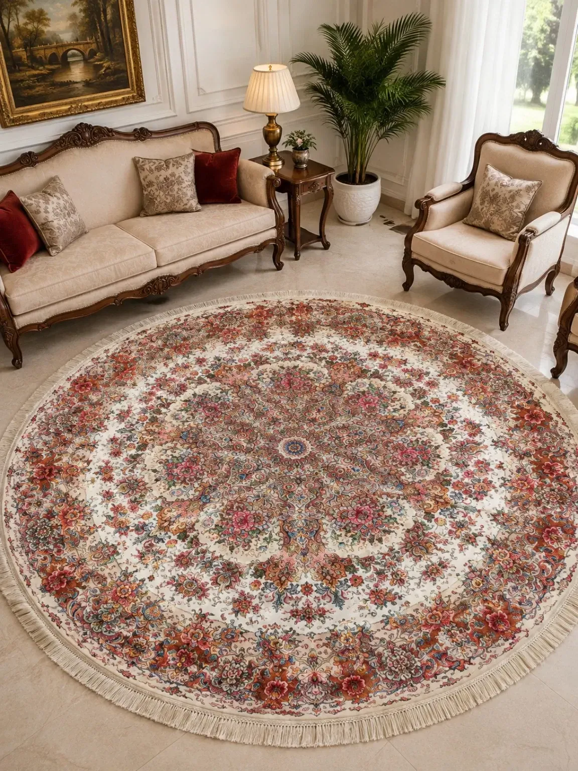 Imperial Blossom Symphony Round Rug — PRR-RR-008